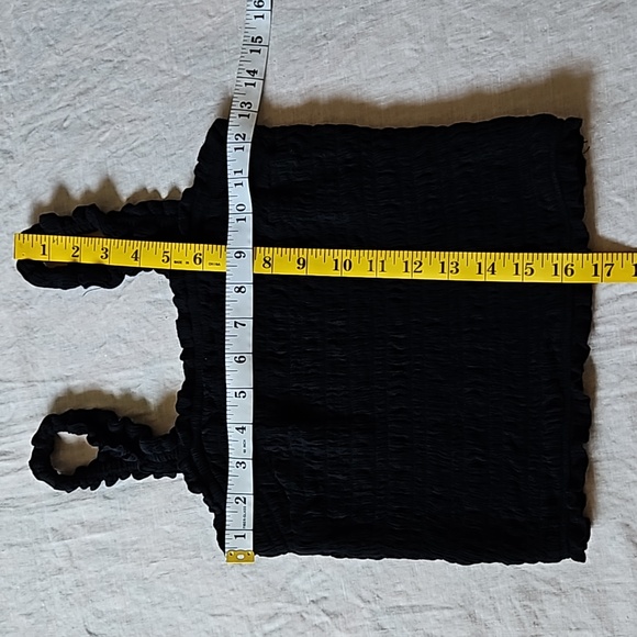 Abercrombie & Fitch black crop top ruched straped size small - Picture 10 of 13